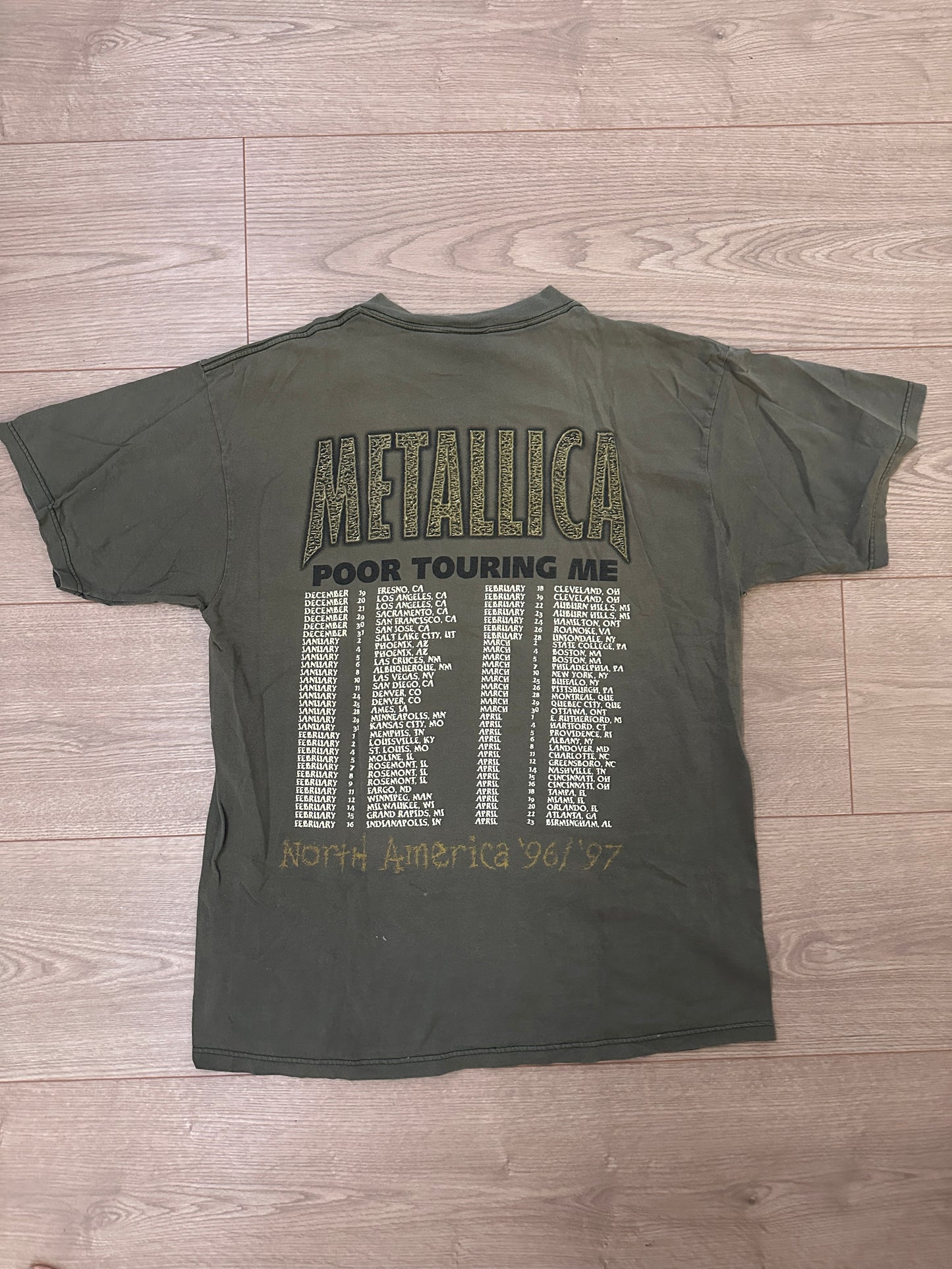 1996 Metallica Poor Touring Me North America Tour Shirt