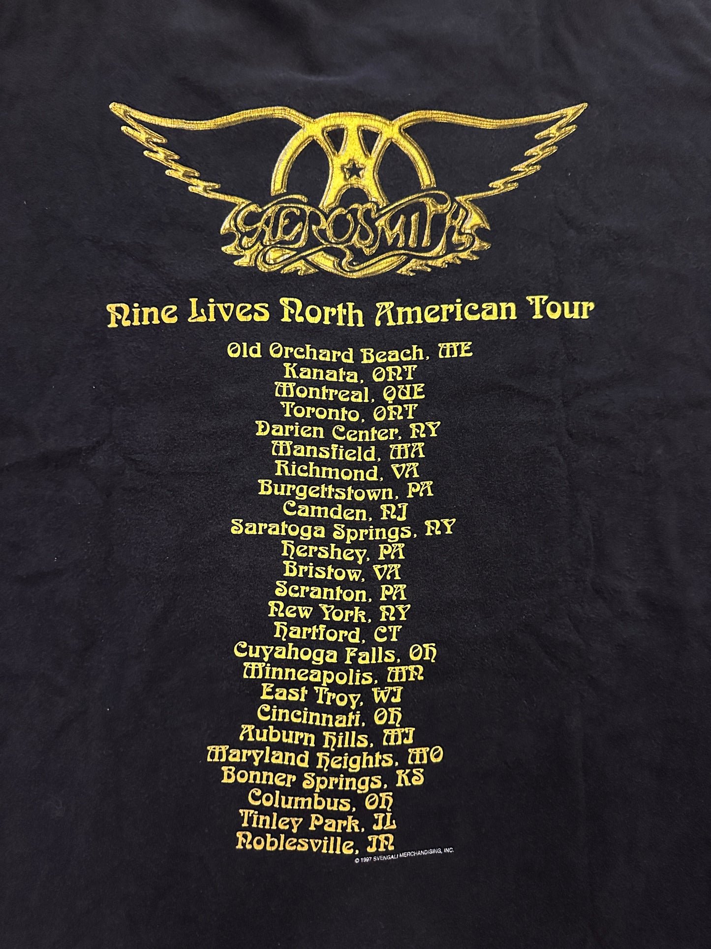 1997 Aerosmith Nine Lives North America Tour Shirt